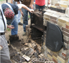 Original oven with bricks collapsed
