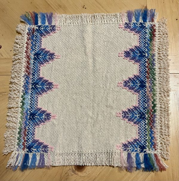IHEA class sample of a Placemat created using Swedish weaving